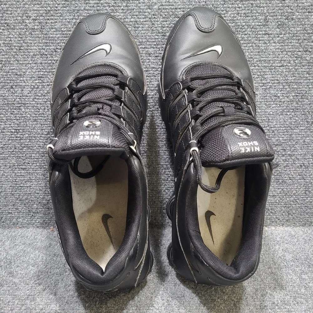 Nike Shox NZ Mens Size 11.5‎ Shoes Black Leather Athletic Sneakers 501524-091
